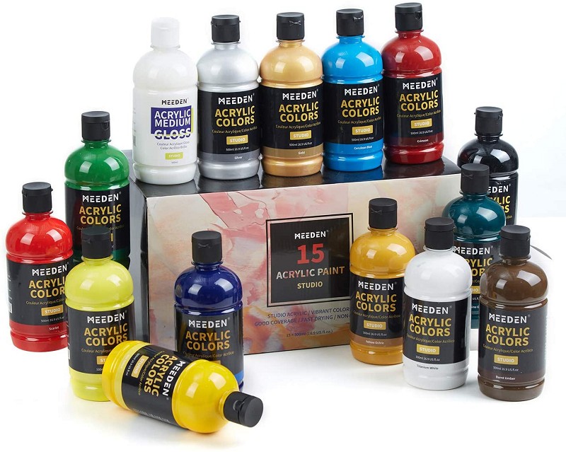 500 ml Rich Pigments Colors Acrylic Paint Large Bottle Non-Toxic Paints Set for Hobby Painters