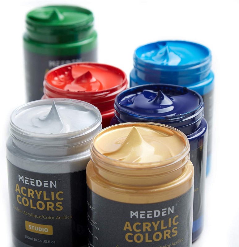 Acrylic Paint Set Rich Pigments Colors Large Bottle Non-Toxic Paints