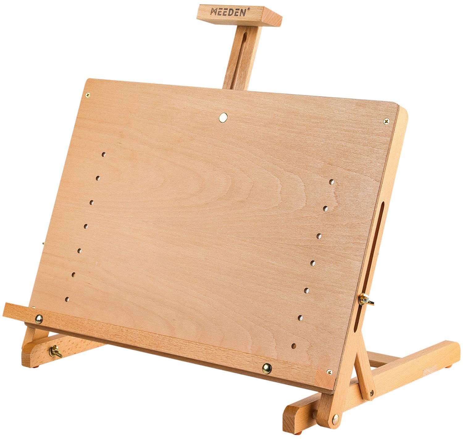 Large Drawing Board Easel, Solid Beech Wooden Tabletop H-Frame Adjustable Easel Artist Drawing & Sketching Board