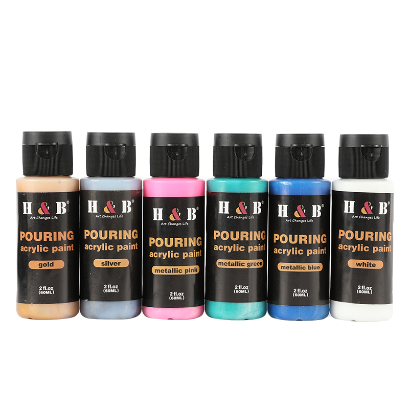 China Art Supply Professional 6-color art set with metallic acrylic pouring paint suitable for artists