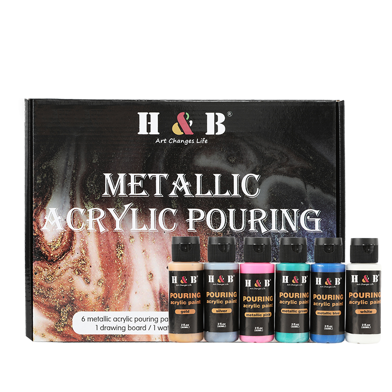 13pcs metallic acrylic pouring paint set for drawing