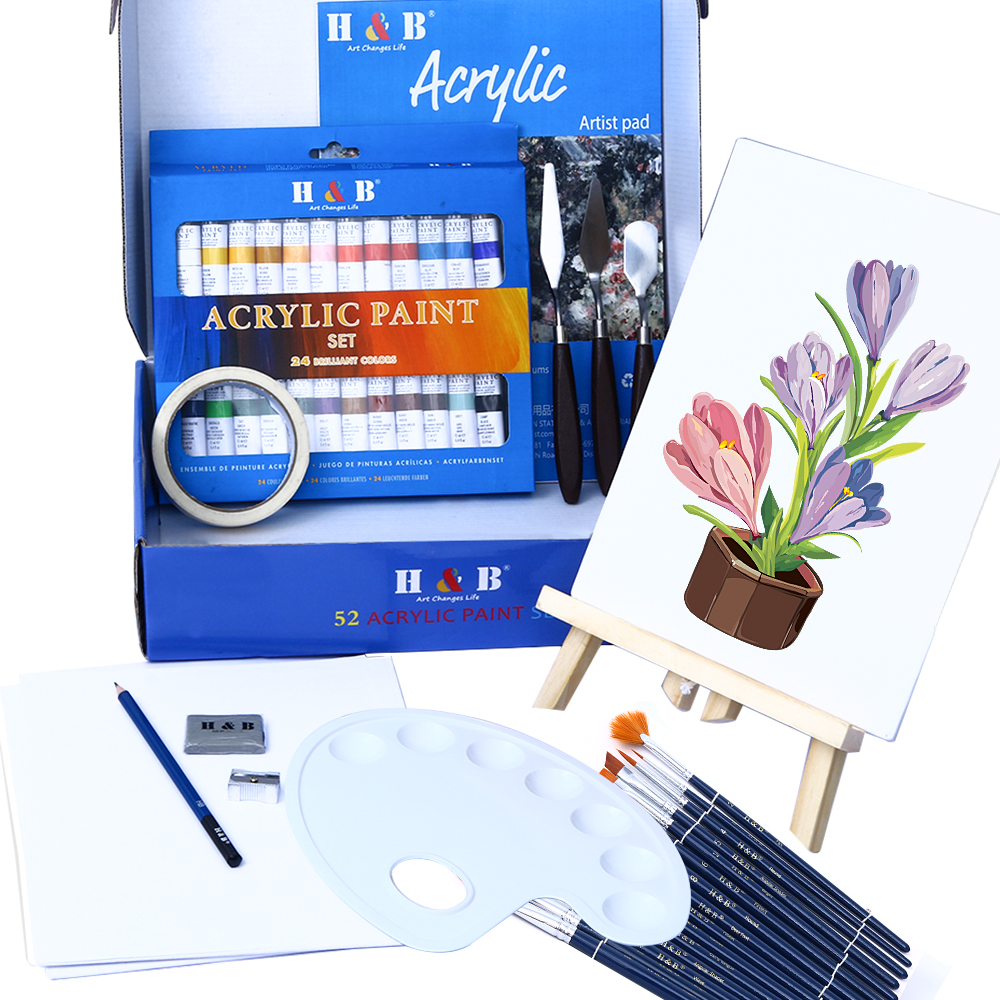 non toxic 52 pieces wholesale art acrylic paint set s set for kids