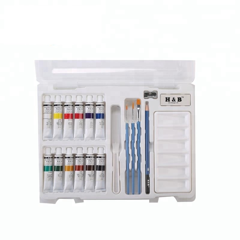 Wholesale 21pcs children watercolor paint set in plastic box