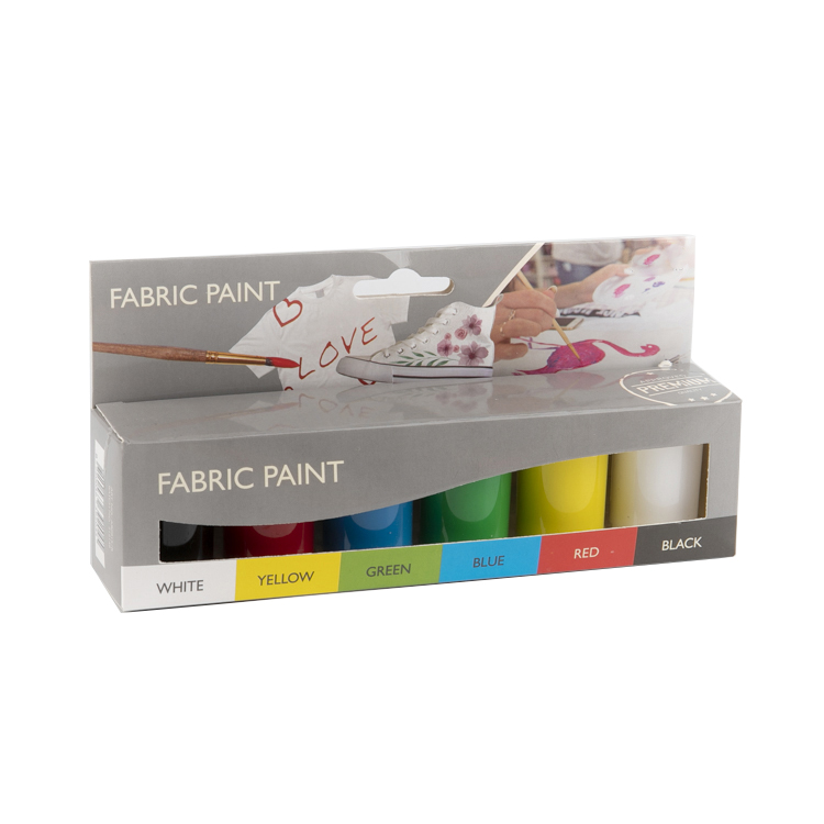 Hot-selling 6x20ml Cheap Fabric Paint Permanent Sets for Kids Clothes Painting