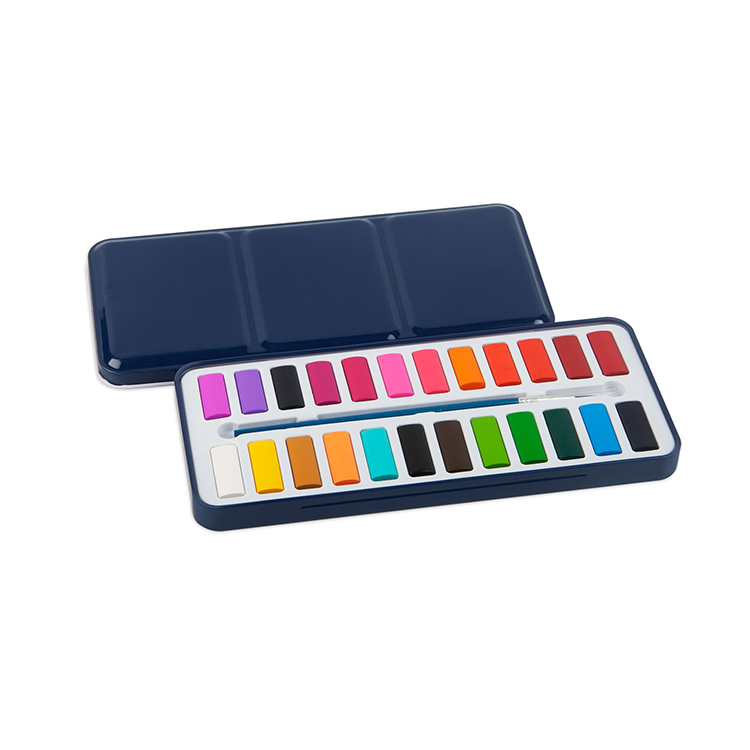Custom ASTM D-4236 Certified 24 Colors Solid Watercolor Paint Set Watercolor Cake Set for Kids Painting