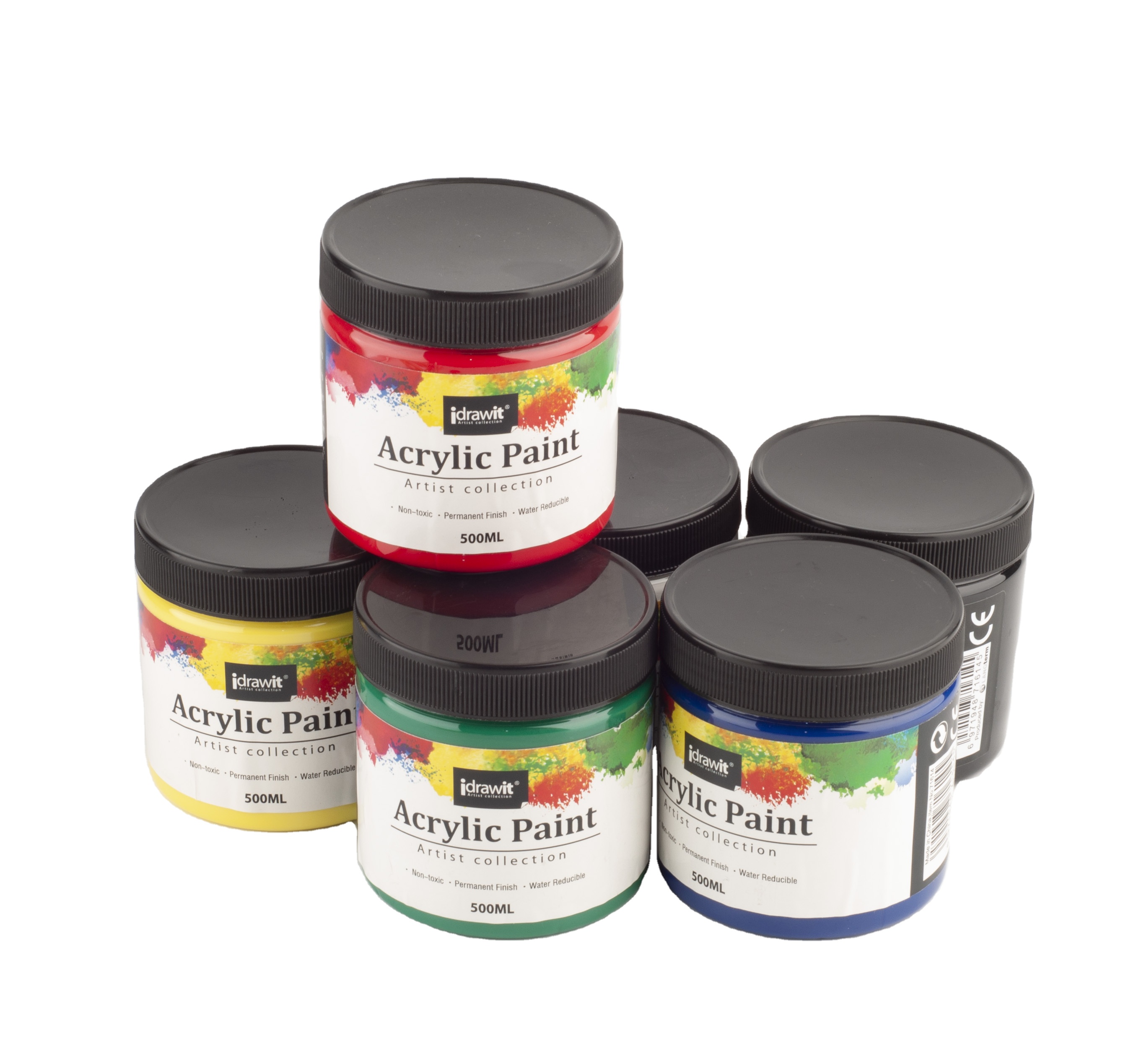 Acrylic Paint 500 ml Custom Bulk Large Capacity Canned Artist Acrylic Paint 500ml for Canvas Drawing