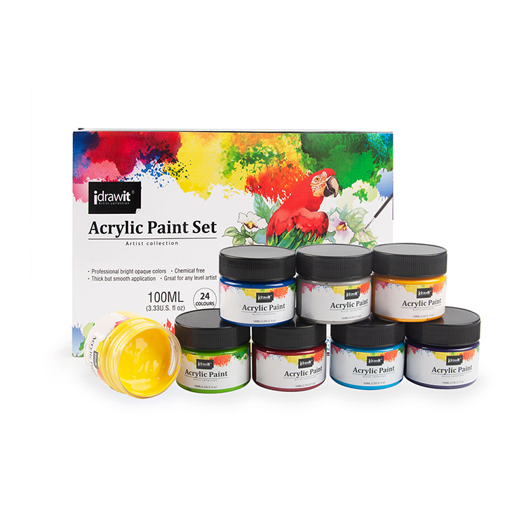 Wholesale Professional Large Acrylic Paint 100ml Set Colors Artist 24 Colors for Painting