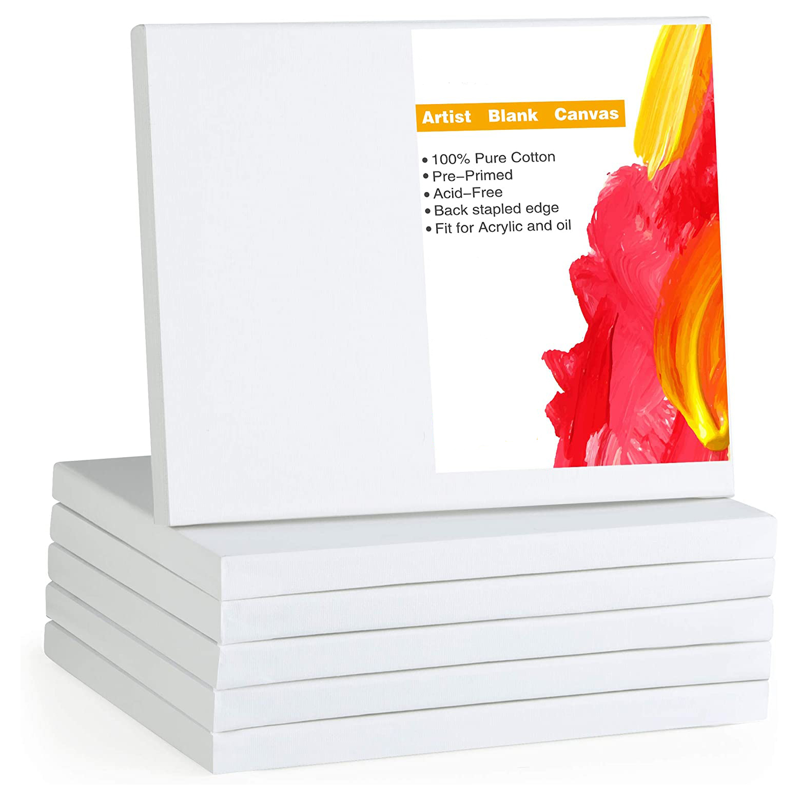Canvas Boards Wholesale 2 Pcs 25x25 cm Stretched Blank Cotton Wood Canvas