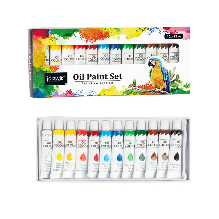 Custom 12 Colors 12ml Artist Oil Paint Color Set Oil Paints Aluminum Tubes Kit
