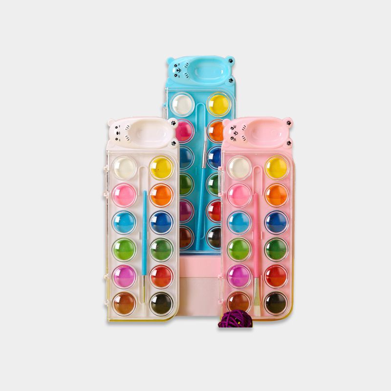 New Pattern Watercolor Paint Set With Fountain Penil And Hamster Shape Palette Multicolor Solid Pigment Customizable