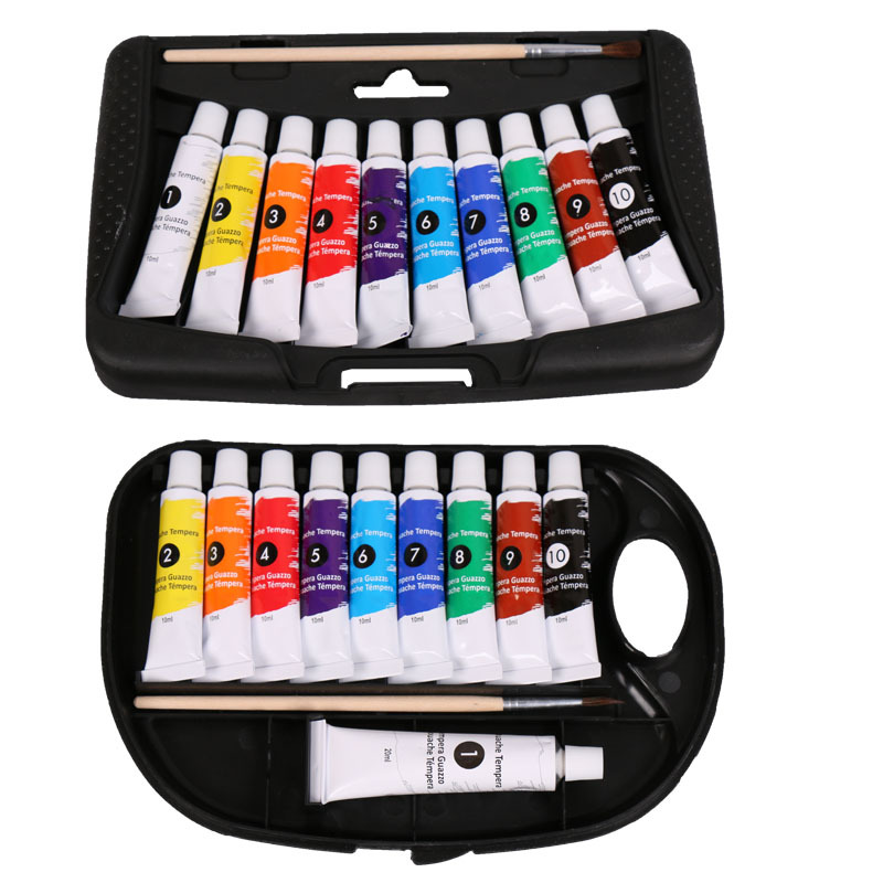 Wholesale Art Supplies 10 Colors Acrylic Paint Brush Set Custom 12ml Paints Acrylic Paint Set With Brush