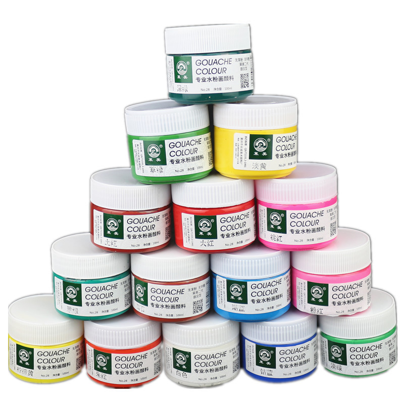 Factory gouache paint 30 colours kit,bulk gouache paints refills for paper canvas