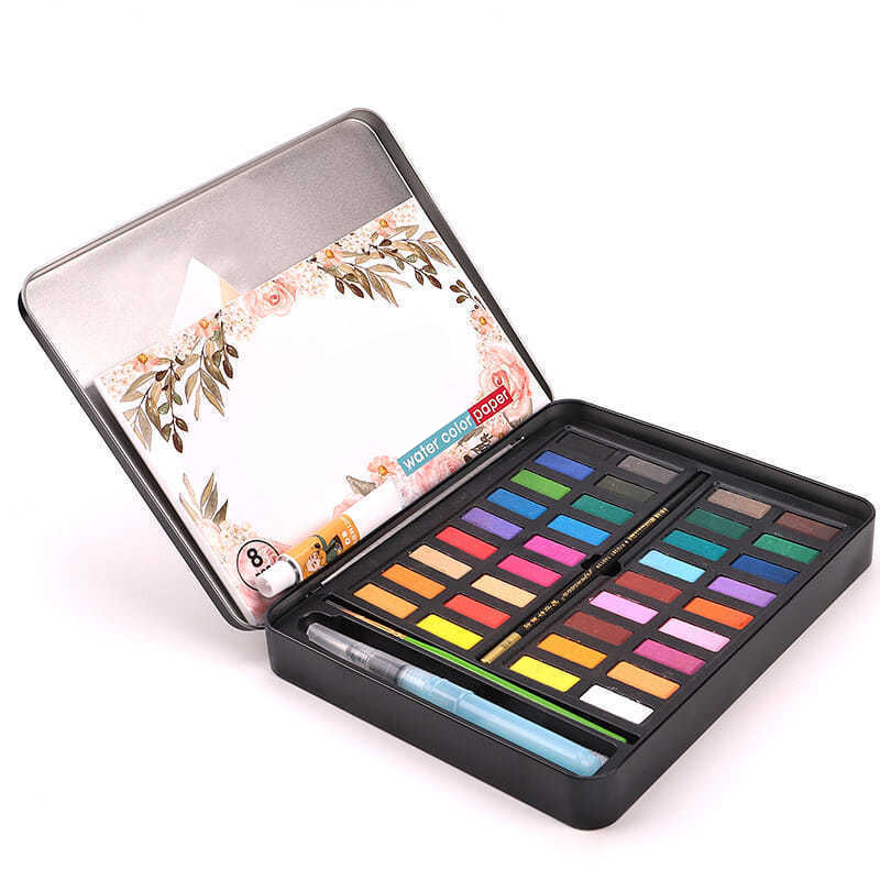 48 colors customized colorful solid water color paint set