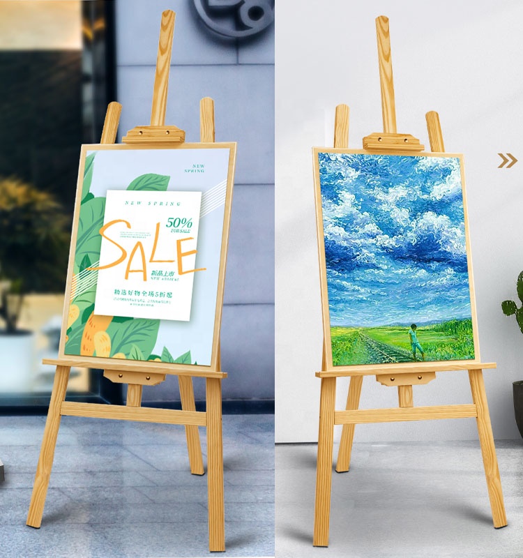 Student Sturdy Beechwood Adjustable Artwork Painting Drawing A-Frame Wood Easel