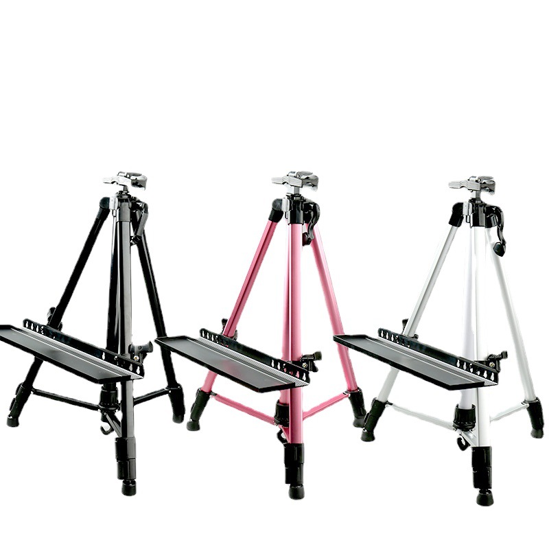 Portable Metal Art Easel For Kids Sketch Stand Display Bracket With Shelf Aluminium Alloy Foldable Tripod Easel Wholesale
