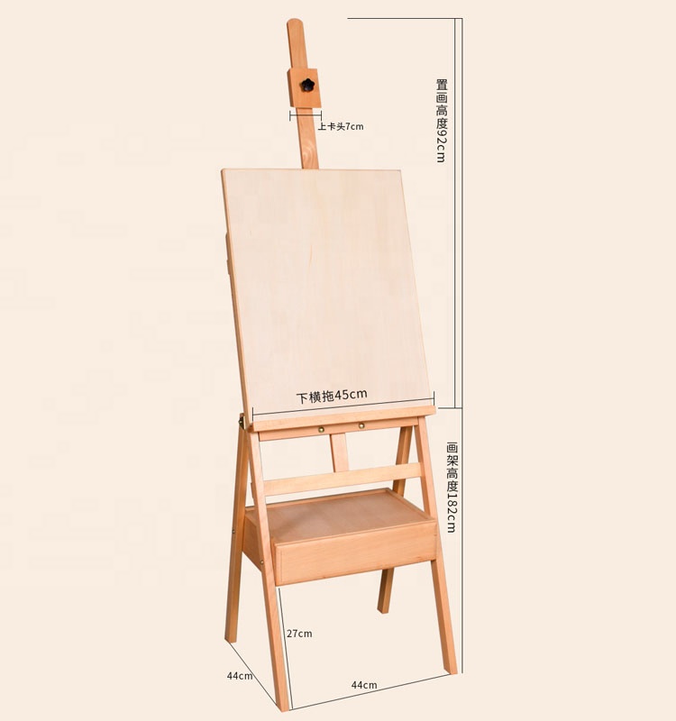 Student Sturdy Beechwood Adjustable Artwork Painting Drawing Wood Easel