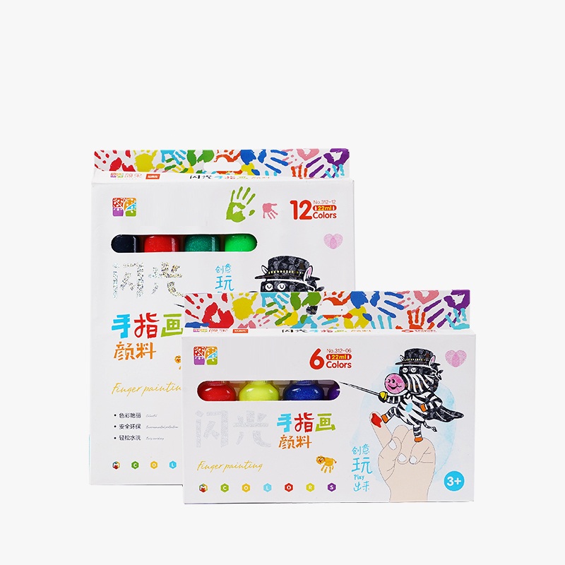 Customized 6 Color 22 ML Eco Friendly Set Package Funny Pearl Finger Painting Kit