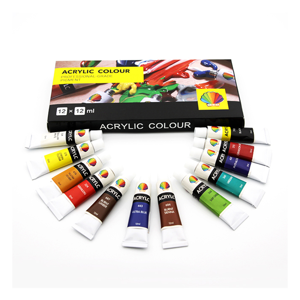 Manufacturer Wholesale 12color 12ml Professional Grade Acrylic Paint