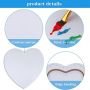 Heart-Shaped Artist Painting Canvas Panel Boards, Cotton Stretched Primed Blank Canvas Panels For Students Artist