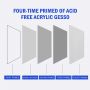 Stretched White Blank Canvas, 100% Cotton Artist Quality Acid Free Canvas 