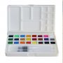 Amazon Hot Selling 24 Colors Solid Watercolor Paint with Water Brushes