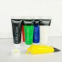 UV Reactive Glow in The Dark Luminous acrylic paints 6x75ml Assorted Tubes