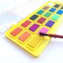 Bulk wholesale 18 colors opaque watercolor paint tablets with paintbrush