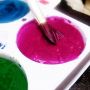 8 Colors Opaque Watercolor Paint Cakes with Mixing Palette and Brush