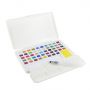 48 Metallic Colors Portable Watercolor Palette with 2 Refillable Water Blending Brush Pens