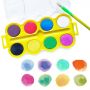 8 Colors Opaque Watercolor Paint Cakes with Mixing Palette and Brush