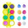 8 Assorted Opaque Colors Washable Giant Tempera Paint Cakes Dia4.0cm