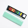 12 Half Pan Artist Professional Watercolor Paint Set in Portable Tin Box for Field Sketching & Outdoor Painting