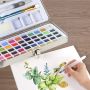 50/72/90 colors solid watercolor paint tin box art set