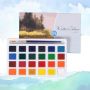 12 18 24 36 Colors Solid Watercolor Paint Set With Brush For Art Painting
