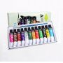 Professional 12 Colors 12 Ml Non-Toxic Acrylic Paint Set Art Acrylic Paint For Dyeing Clothes Wall Painting With Brush
