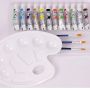Art Supplies Professional Kids Art Set Painting 12 Pcs Eco-Friendly Non Toxic Acrylic Paint Set With Brushes And Palette