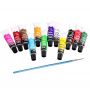Professional 12 Colors 12 Ml Non-Toxic Acrylic Paint Set Art Acrylic Paint For Dyeing Clothes Wall Painting With Brush