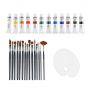 12 colors artist acrylic paint kit brush set artist supplies