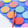 18 Colors Plastic Box Solid Gouache Paint Set Cake Shape Water Color Paint With A Brush