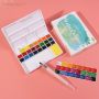 Professional Water Color Set Art Supply 24 Colors Solid Watercolor Paint Set With Water Brush Pen