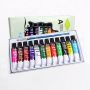 Low Prices 12 Colors Non-Toxic Art Color Oil Paints 12Ml Artist Acrylic Watercolor Paint Set With Brush
