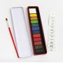 Superior Quality Painting 12 Colors Fabric Colour Solid Water Color Cake Paint Powder Watercolor Paint Set With Brush