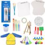 kids diy 55pcs drawing coloring paint brush acrylic paint art set kid