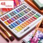 Best Selling Products 48/72 Colors set Sketcher' Pocket Solid Box Paint Artist Watercolour Paint with brush