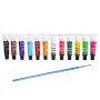 Factory Professional Non-Toxic 12 Colors Basic Tube Acrylic Paints 12 Ml Acrylic Watercolor Paint Set With 1 Brush
