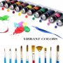 artist paint 24colors studio acrylic paint with 3 brushes for art