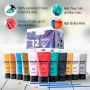 12 colours for painting metallic acrylic paint with 3 brushes for wood, canvas acrylic fabric paint