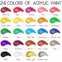 acrylic paint set 24colors in 60ml acrylic bottles high quality for art acrylic paint no toxic