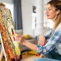 12 colours for painting metallic acrylic paint with 3 brushes for wood, canvas acrylic fabric paint
