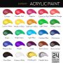 24 acrylic paint colors 12ml professional acrylic paint for art